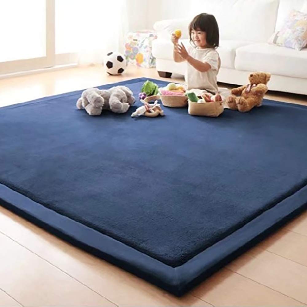Loartee Coral Velvet Crawling Rugs & Play Mat (6'7"x9'2", Light Green) for Toddler Children & Yoga Exercise