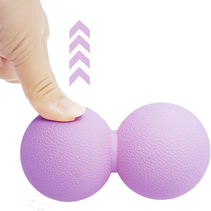 Double Lacrosse & Micro-Elastic Peanut Massage Ball - Myofascial Release Tool for Muscle, Back, Foot, and Physical Therapy, Mobility Roller for Acupressure and Relaxation (Pink)