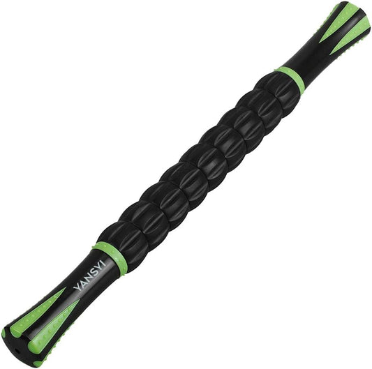 YANSYI Professional 9-Roller Deep Tissue Massage Stick - Portable Muscle Recovery Roller for Athletes, Relieves Post-Workout Soreness & Leg/Back Pain - Portable Physio Tool (Purple)