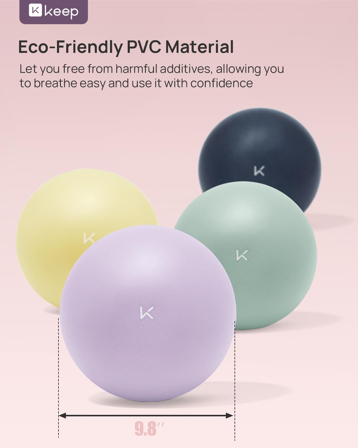 KEEP Exercise Ball Anti-Burst - Thickened Yoga Ball Pilates Ball for Physical Therapy, Fitness Ball for Workout, Core Strength and Physical Therapy