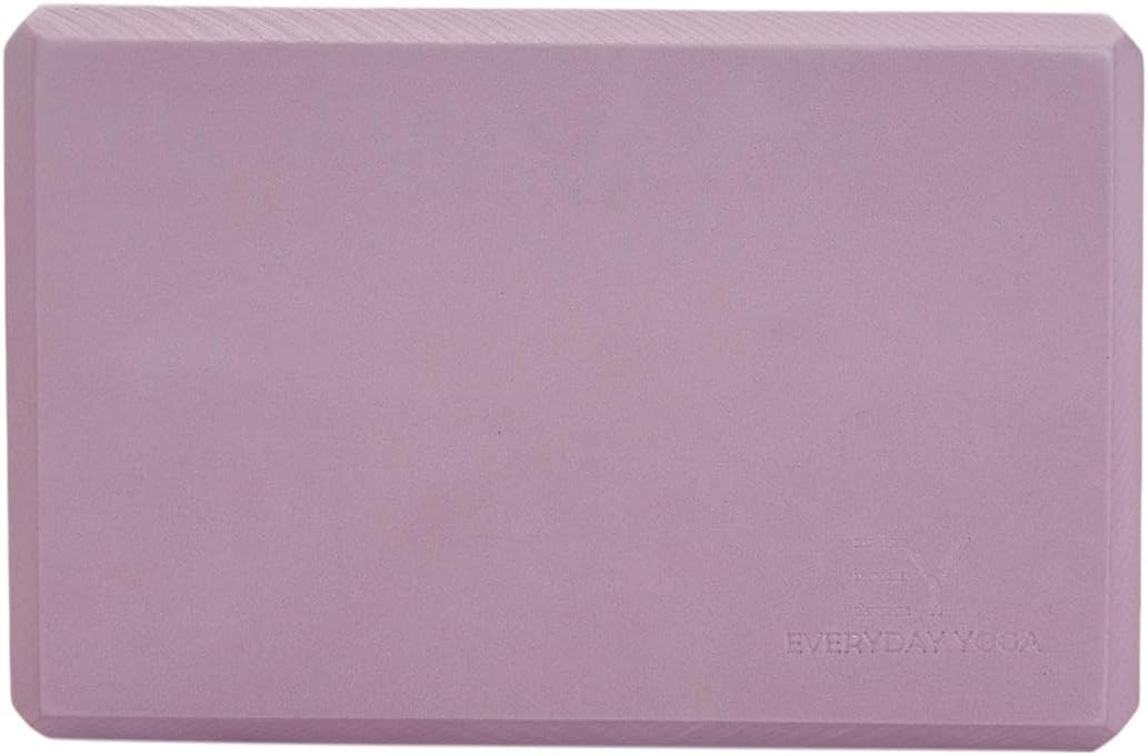 Everyday Yoga Premium Foam Block - Non-Slip High-Density Yoga Block for Balance, Stability & Stretching, EVA Foam Support, Multi Colors (Single Block)