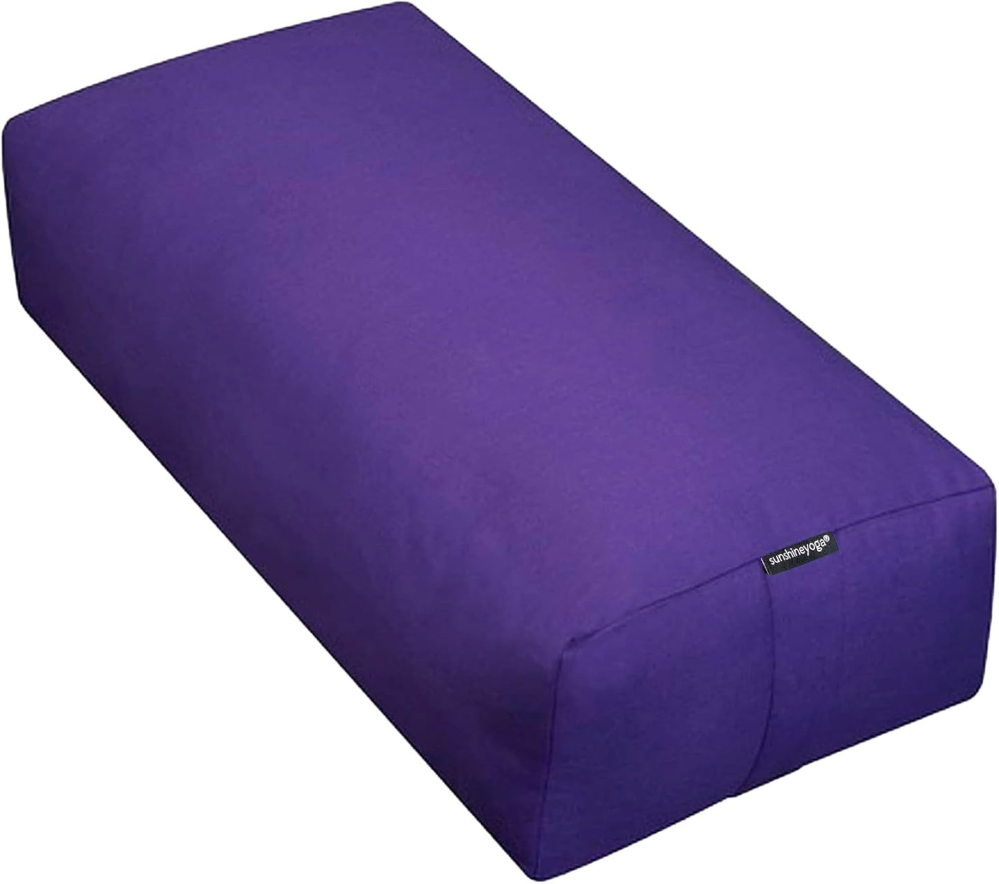 Extra Firm Large Yoga Bolster, 24" x 12" x 6" Cinched OR Zippered Yoga Pillow, Rectangular Cotton Cushion With Removable Cover for Studios, 1 Pack or 2 Pack