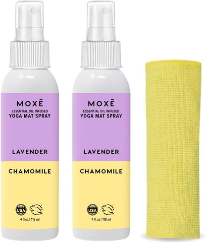 MOXE Yoga Mat Cleaner, Green America Certified, Rosemary and Lemon Essential Oils, Safe for All Mats and Exercise Equipment, 4 Oz (1 Pack)