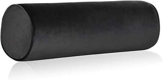 Tinbolunce Memory Foam Roll Pillow for Knee/Leg/Neck - Full Moon Bolster/Round Cylinder Pillow for Sleeping on Side or Back - Removable Cooling Cover Length 18" x 6" Diameter (Gray Pink)