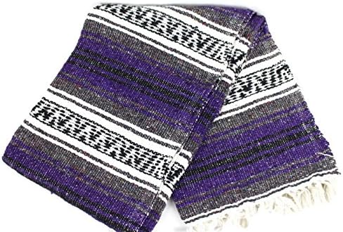 Open Road Goods Blue Mexican Blanket - Authentic Serape Falsa Blanket - Handmade