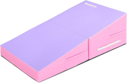 Matladin 48"x24"x14" Tumbling Mat - Folding Gymnastics Cheese Wedge Mat for Kids, Girls Home Training