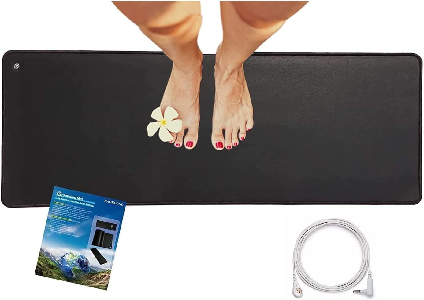 Grounding Mat,35.4x23.6 inches,Reconnect to The Earth EMF Recovery,for Foot Therapy, Universal Grounding Sleep Mat, Grounding Yoga Mat,Improve Energy,Sleep Assist and Helps with Anxiety Black