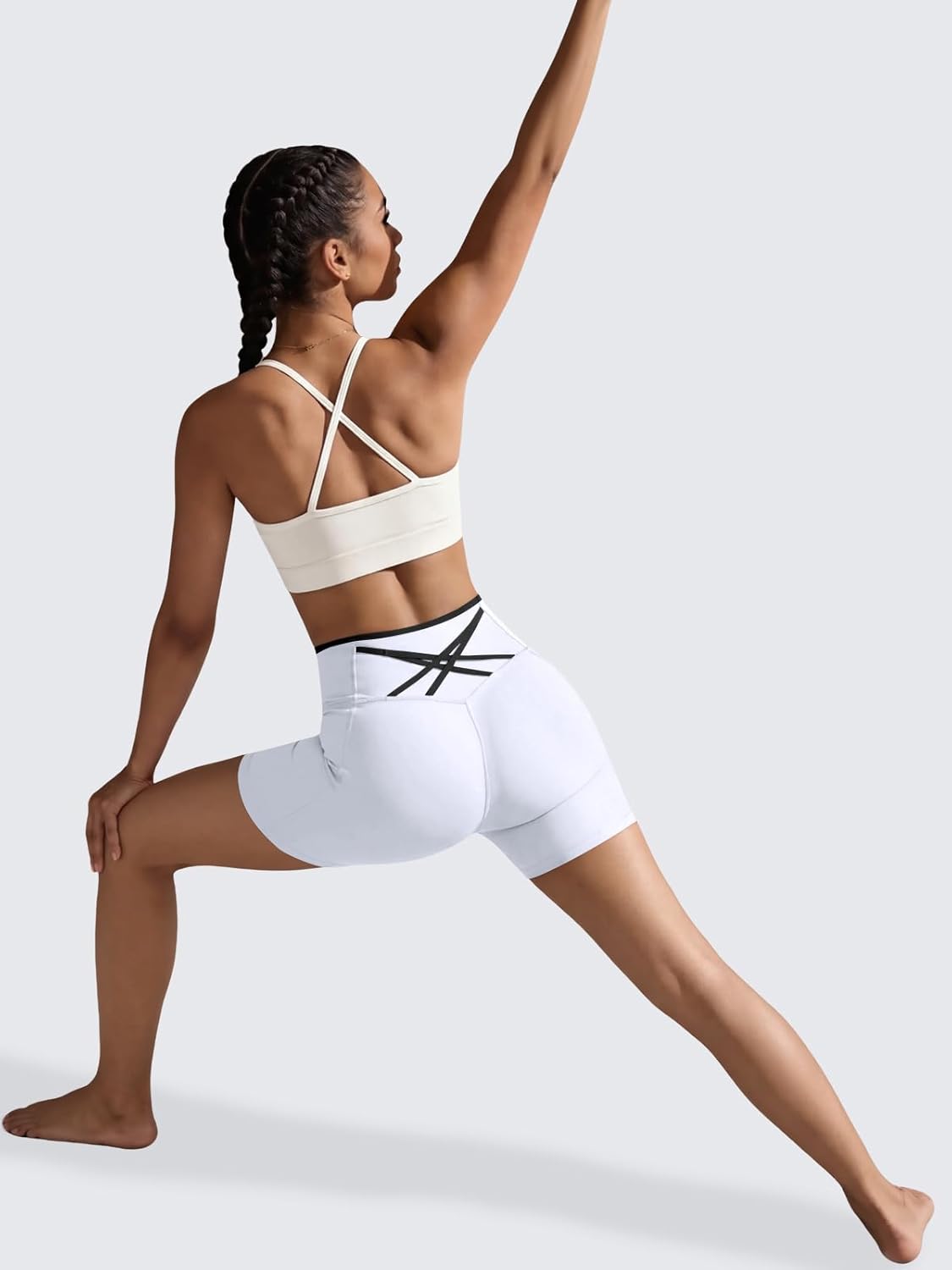 Aoysky Womens Workout Biker Shorts 5" Color Block High Waisted Yoga Athletic Shorts
