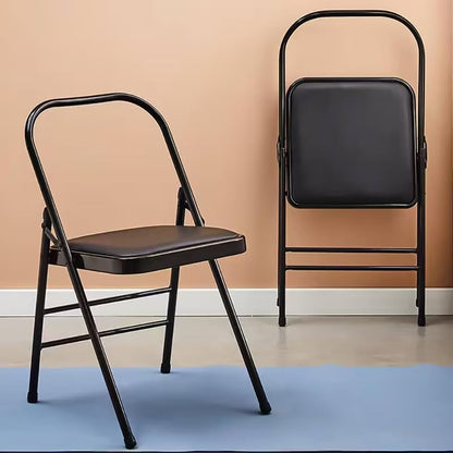 Backless Yoga Chair-Portable Folding Chair for Flexibility and Strength Training- Materials and Sturdy Frame-Foldable Design-High Load Capacity,Black