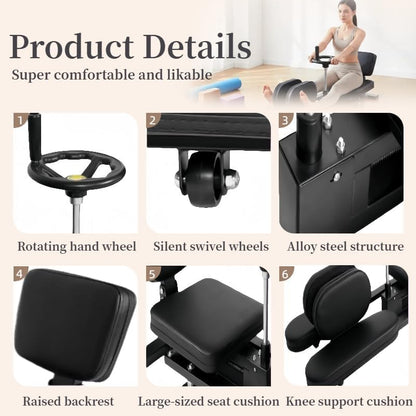 550 LBS Stainless Steel Stretch Machine, 240° Rotation Split Machine, Leg Stretcher Machine with Silent Wheels, Leg Stretcher for Home/Gym/Yoga/Dancers, Split Machine for Flexibility