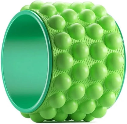 Deep Tissue Massage Yoga Wheel Portable Anti Slip Back Roller Open Back Design Open Shoulder Design Trigger Point Roller(Blue)