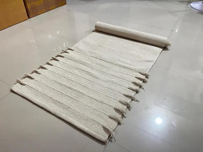 Payal Rugs Cotton Yoga Mat - Eco-Friendly Hand-Woven Rug - Non Slip & Thick (24”x72”x5mm) for Yoga Everyday Fitness at Home - Comfortable Extra-Long