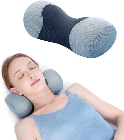 Bespilow Small Neck Roll Pillow,Say Goodbye to Neck Pain, Cervical Memory Foam Pillow for Tension Muscle Relief, Contour Support, Shoulder Pain Relaxer with Breathable Pillowcase, Odorless