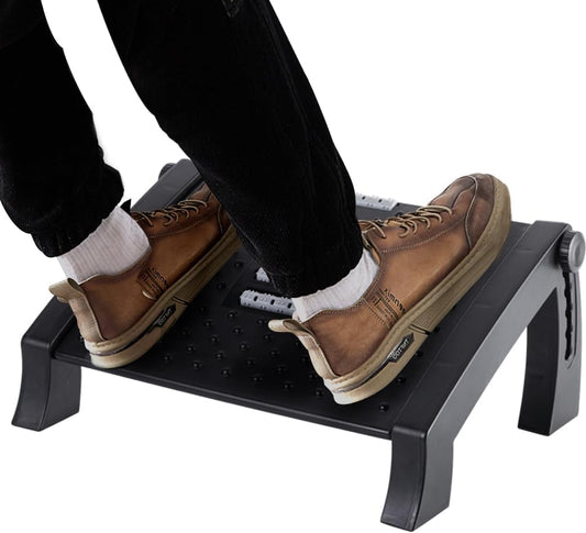 CasaZenith Foot Rest, Six Heights Adjustable Foot Rest for Under Desk at Work, Ergonomic Foots Stool for Under Office Desks, Under Desk Footrest with Foot Massage Roller, Chair Footrest for Leg Rests