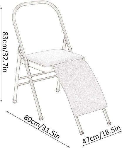 Yoga Chair with Lumbar Support,Multifunctional Yoga Stool with Removable Cushion,Yoga Assist Chair with Lumbar Support,Pilates Yoga Chair,Yoga Inversion Chair