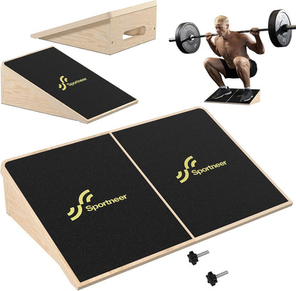 Squat Wedge, 1200LB Wooden Heel Elevated Board for Squats