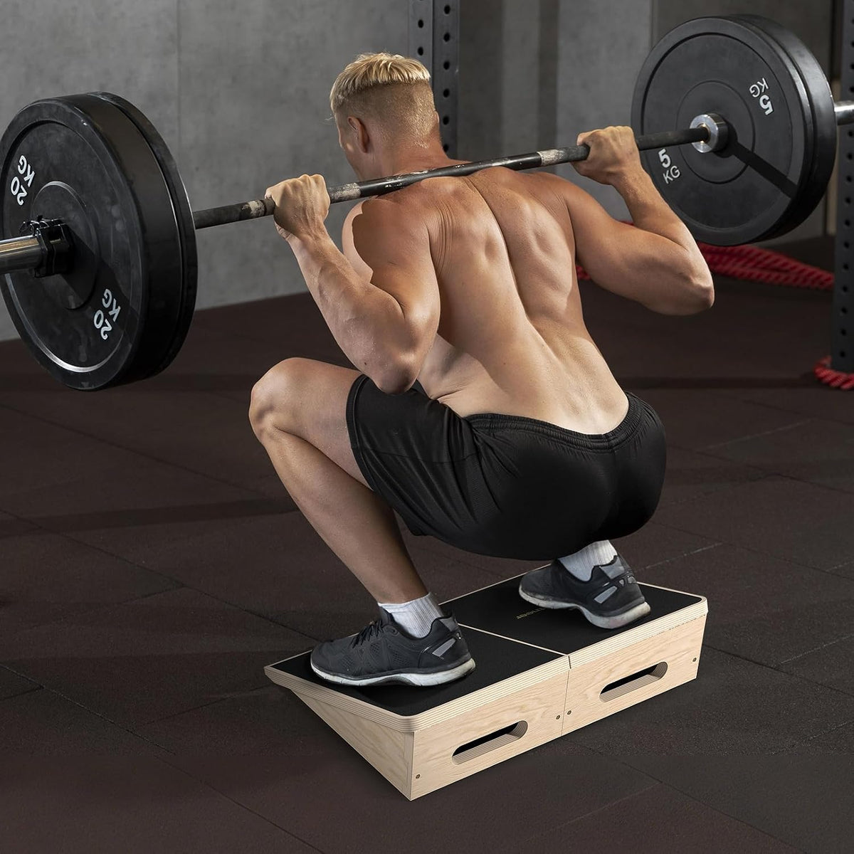 Squat Wedge, 1200LB Wooden Heel Elevated Board for Squats