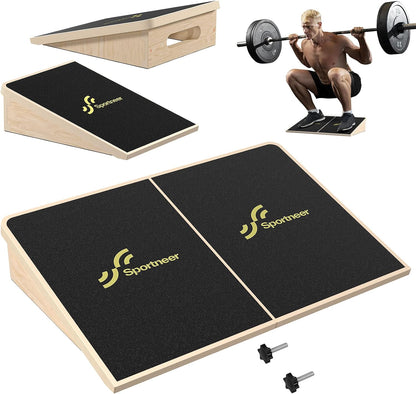 Squat Wedge, 1200LB Wooden Heel Elevated Board for Squats