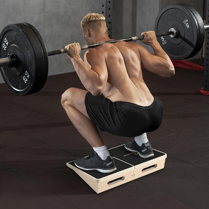 Squat Wedge, 1200LB Wooden Heel Elevated Board for Squats