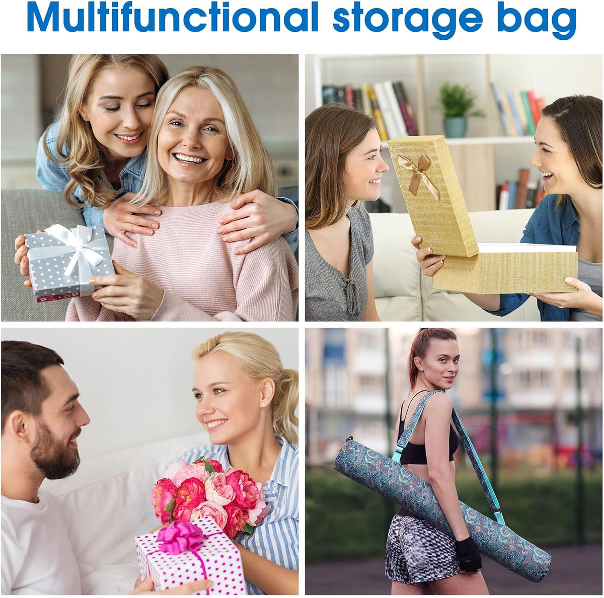35 Inch Mahjong Mat Carrying Bag with Strap, Printed Drawstring Mahjong Holder Bag Outdoor Travel Canvas Storage for Board Games, Yoga Mats, Tripod