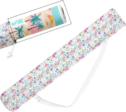 35 Inch Mahjong Mat Carrying Bag with Strap, Printed Drawstring Mahjong Holder Bag Outdoor Travel Canvas Storage for Board Games, Yoga Mats, Tripod