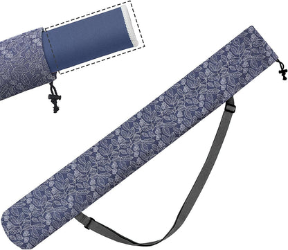 35 Inch Mahjong Mat Carrying Bag with Strap, Printed Drawstring Mahjong Holder Bag Outdoor Travel Canvas Storage for Board Games, Yoga Mats, Tripod