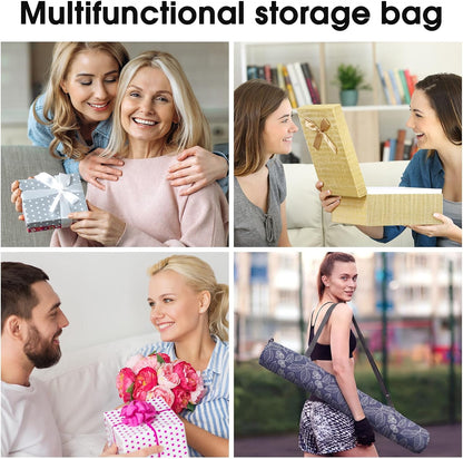35 Inch Mahjong Mat Carrying Bag with Strap, Printed Drawstring Mahjong Holder Bag Outdoor Travel Canvas Storage for Board Games, Yoga Mats, Tripod