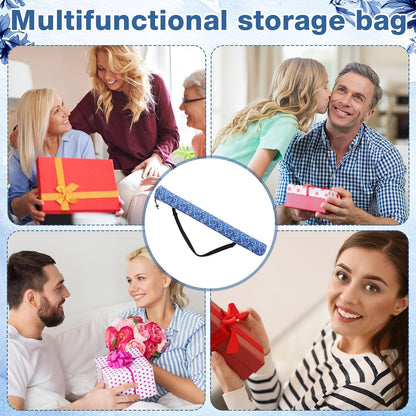 35 Inch Mahjong Mat Carrying Bag with Strap, Printed Drawstring Mahjong Holder Bag Outdoor Travel Canvas Storage for Board Games, Yoga Mats, Tripod