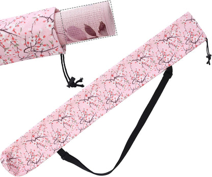 35 Inch Mahjong Mat Carrying Bag with Strap, Printed Drawstring Mahjong Holder Bag Outdoor Travel Canvas Storage for Board Games, Yoga Mats, Tripod