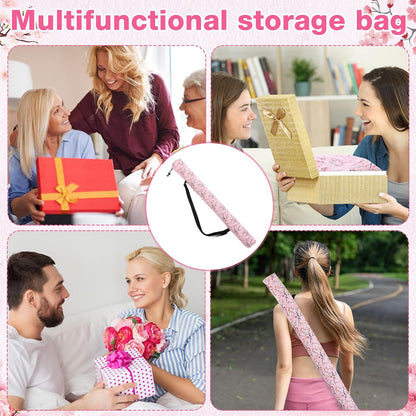 35 Inch Mahjong Mat Carrying Bag with Strap, Printed Drawstring Mahjong Holder Bag Outdoor Travel Canvas Storage for Board Games, Yoga Mats, Tripod