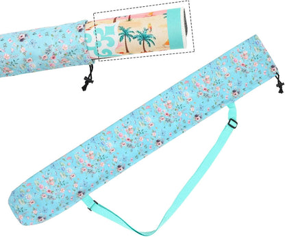 35 Inch Mahjong Mat Carrying Bag with Strap, Printed Drawstring Mahjong Holder Bag Outdoor Travel Canvas Storage for Board Games, Yoga Mats, Tripod