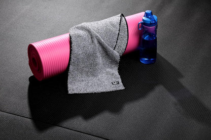 Yoga Towel - Infused with Activated Charcoal to Detoxify and Sweat - Made with Eco-Friendly Aqua-Cotton Yarn - Biodegradable and Sustainable - All Ages