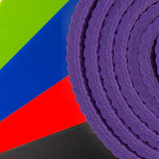 Yoga Mat Set - 4-Pack of Resistance Bands for Working Out with 1/4-Inch Workout Mat - Home Gym Starter Kit - Exercise Equipment (Purple)