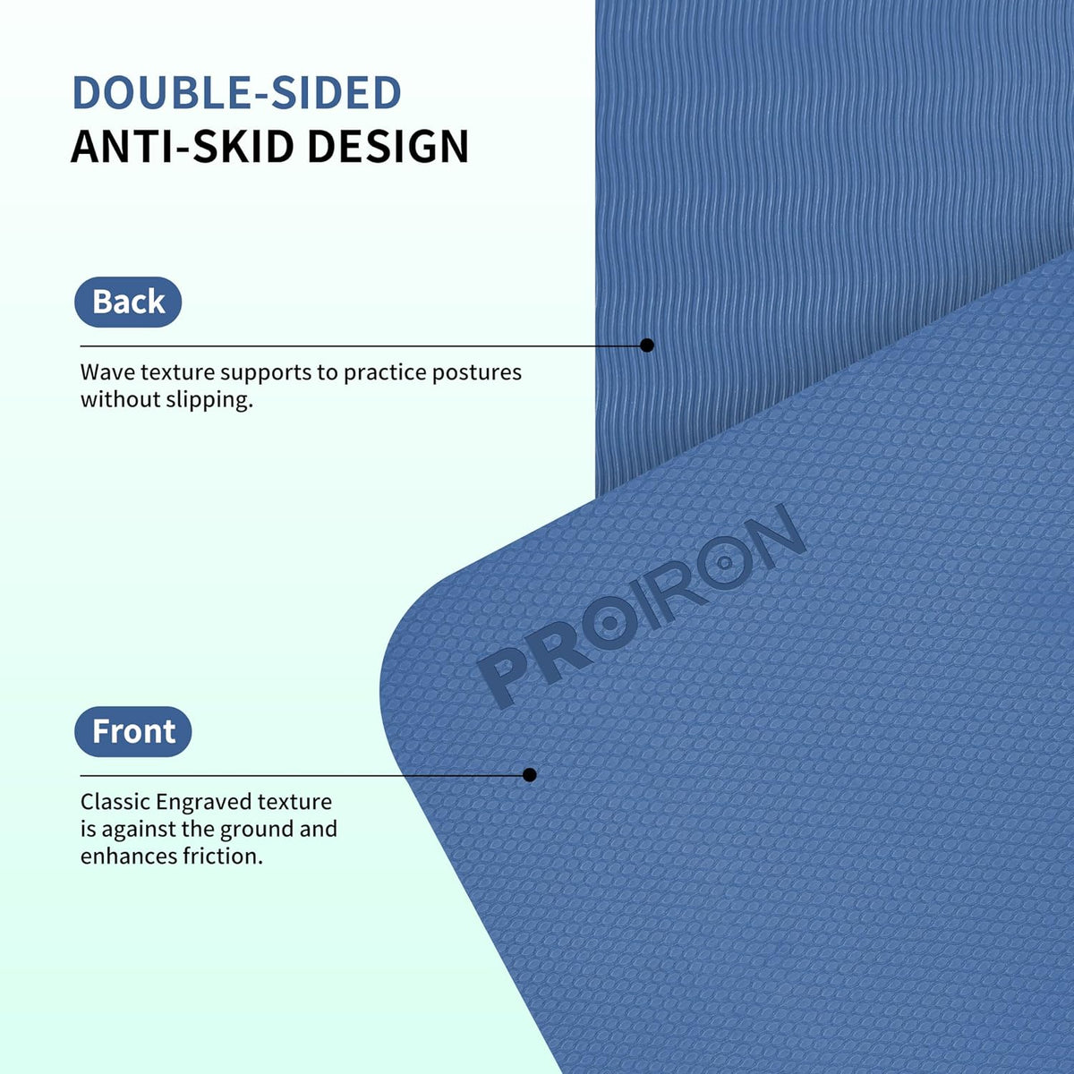 Foldable Yoga Mat 0.24"/0.16" for Home Workout & Travel, Non Slip Travel Yoga Mats with Carry Bag, Packable Yoga Mat for Home Gym, Pilates, Fitness,Stretching
