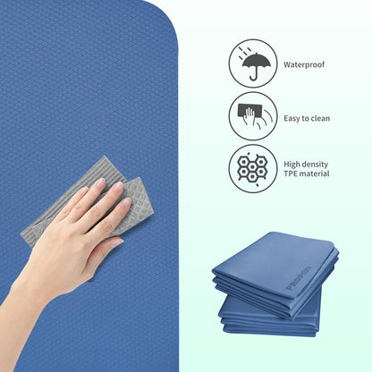 Foldable Yoga Mat 0.24"/0.16" for Home Workout & Travel, Non Slip Travel Yoga Mats with Carry Bag, Packable Yoga Mat for Home Gym, Pilates, Fitness,Stretching