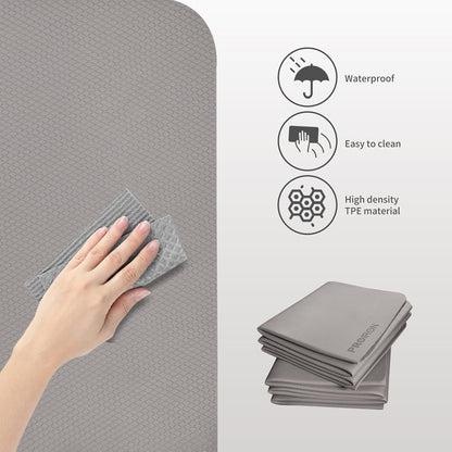 Foldable Yoga Mat 0.24"/0.16" for Home Workout & Travel, Non Slip Travel Yoga Mats with Carry Bag, Packable Yoga Mat for Home Gym, Pilates, Fitness,Stretching