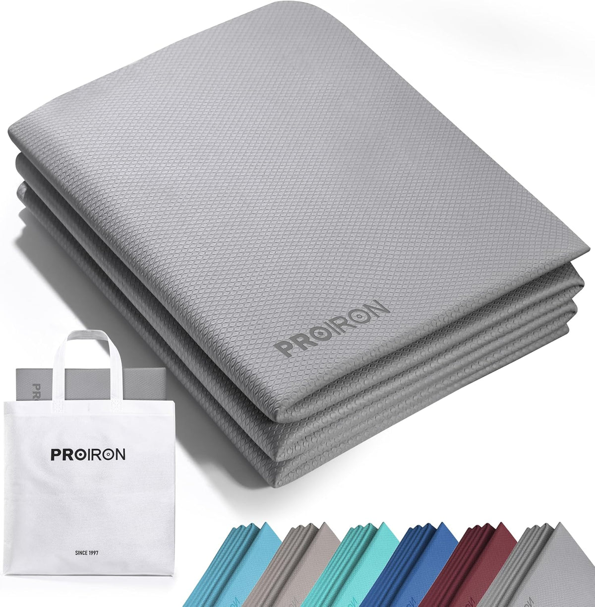 Foldable Yoga Mat 0.24"/0.16" for Home Workout & Travel, Non Slip Travel Yoga Mats with Carry Bag, Packable Yoga Mat for Home Gym, Pilates, Fitness,Stretching