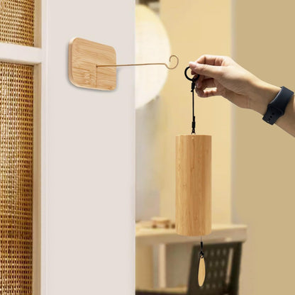 Natural Bamboo Hand-Cranked Wind Chime, Melodious Chord Bell for Meditation, Yoga and Home Decor, Rain Style