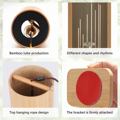 Natural Bamboo Hand-Cranked Wind Chime, Melodious Chord Bell for Meditation, Yoga and Home Decor, Rain Style