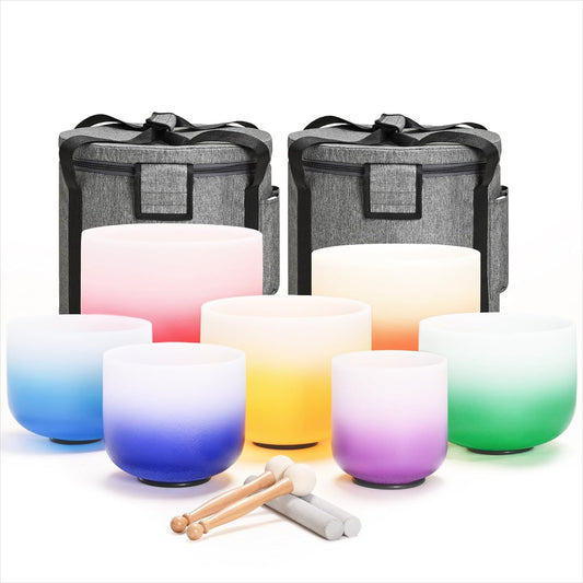 432HZ 6-12 Inch Aria Gradient Design Crystal Singing Bowl Set