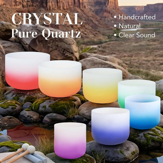 432HZ 6-12 Inch Aria Gradient Design Crystal Singing Bowl Set