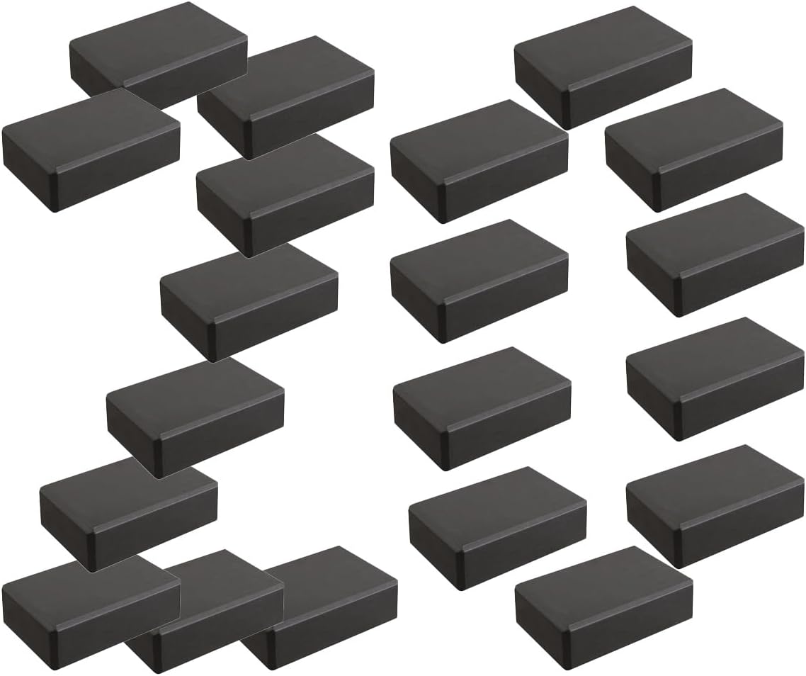 20 Pack 3" Yoga Block, EVA Foam Yoga Brick, 3"x6"x9" | Bulk Workout Brick for Stretching, Pilates, and Workout, Firm and Supportive Exercise Blocks for Home, Schools, and Studios