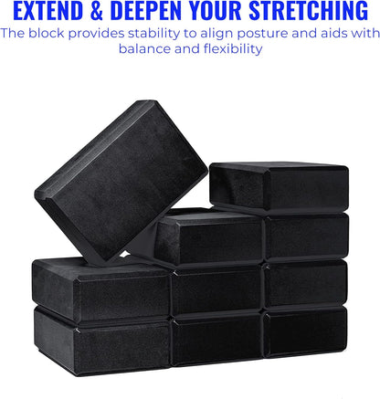 20 Pack 3" Yoga Block, EVA Foam Yoga Brick, 3"x6"x9" | Bulk Workout Brick for Stretching, Pilates, and Workout, Firm and Supportive Exercise Blocks for Home, Schools, and Studios