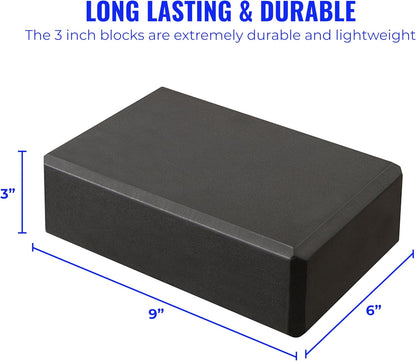 20 Pack 3" Yoga Block, EVA Foam Yoga Brick, 3"x6"x9" | Bulk Workout Brick for Stretching, Pilates, and Workout, Firm and Supportive Exercise Blocks for Home, Schools, and Studios