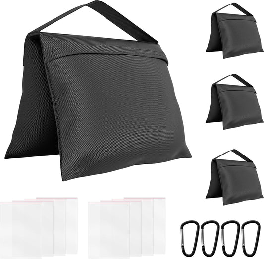 4 Pack Sandbags Heavy Duty Weight Bags with 8 Bags & 4 Hooks