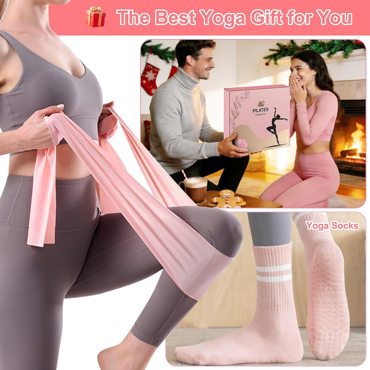 Pilates Equipment Set for Women, Pilates Ring and Ball Set with 15" Magic Circle & Resistance Bands, Perfect Mother's Day Gift for Home Workout, Ideal for Beginners and Yogis
