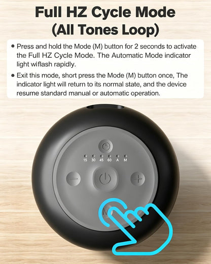 Portable Electronic Tibetan Singing Bowl, 8 Healing Frequencies (369-963Hz), Auto & Manual Modes, Vibration Therapy with Timer, USB-C Rechargeable Meditation Device for Relaxation