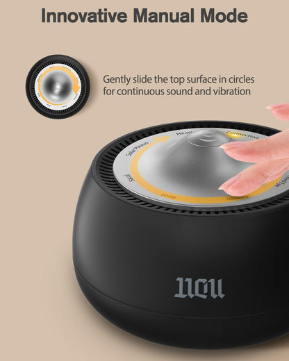 Portable Electronic Tibetan Singing Bowl, 8 Healing Frequencies (369-963Hz), Auto & Manual Modes, Vibration Therapy with Timer, USB-C Rechargeable Meditation Device for Relaxation