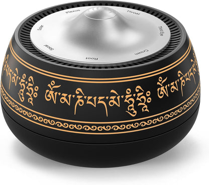 Portable Electronic Tibetan Singing Bowl, 8 Healing Frequencies (369-963Hz), Auto & Manual Modes, Vibration Therapy with Timer, USB-C Rechargeable Meditation Device for Relaxation