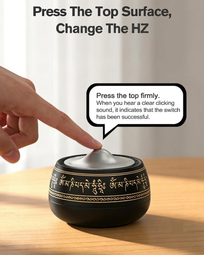 Portable Electronic Tibetan Singing Bowl, 8 Healing Frequencies (369-963Hz), Auto & Manual Modes, Vibration Therapy with Timer, USB-C Rechargeable Meditation Device for Relaxation
